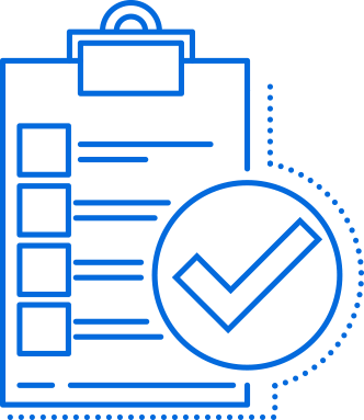 Notepad with check mark - Our Process